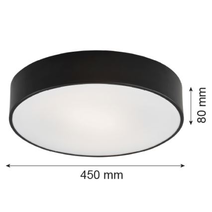 Argon 1186 - Plafón DARLING 3xE27/15W/230V d. 45 cm negro