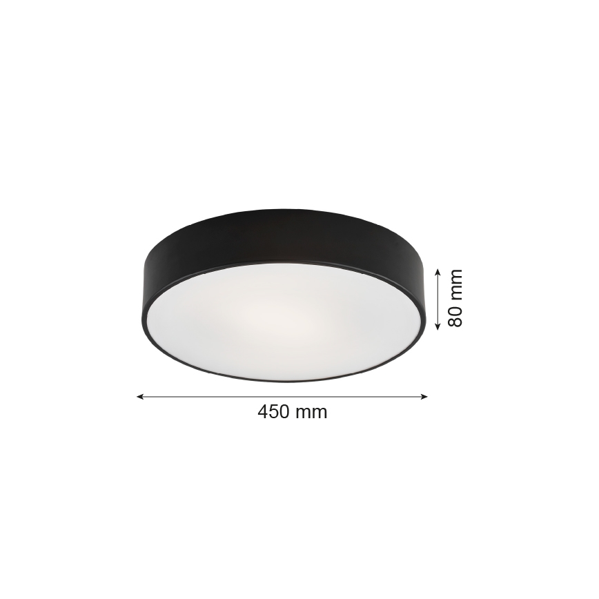 Argon 1186 - Plafón DARLING 3xE27/15W/230V d. 45 cm negro
