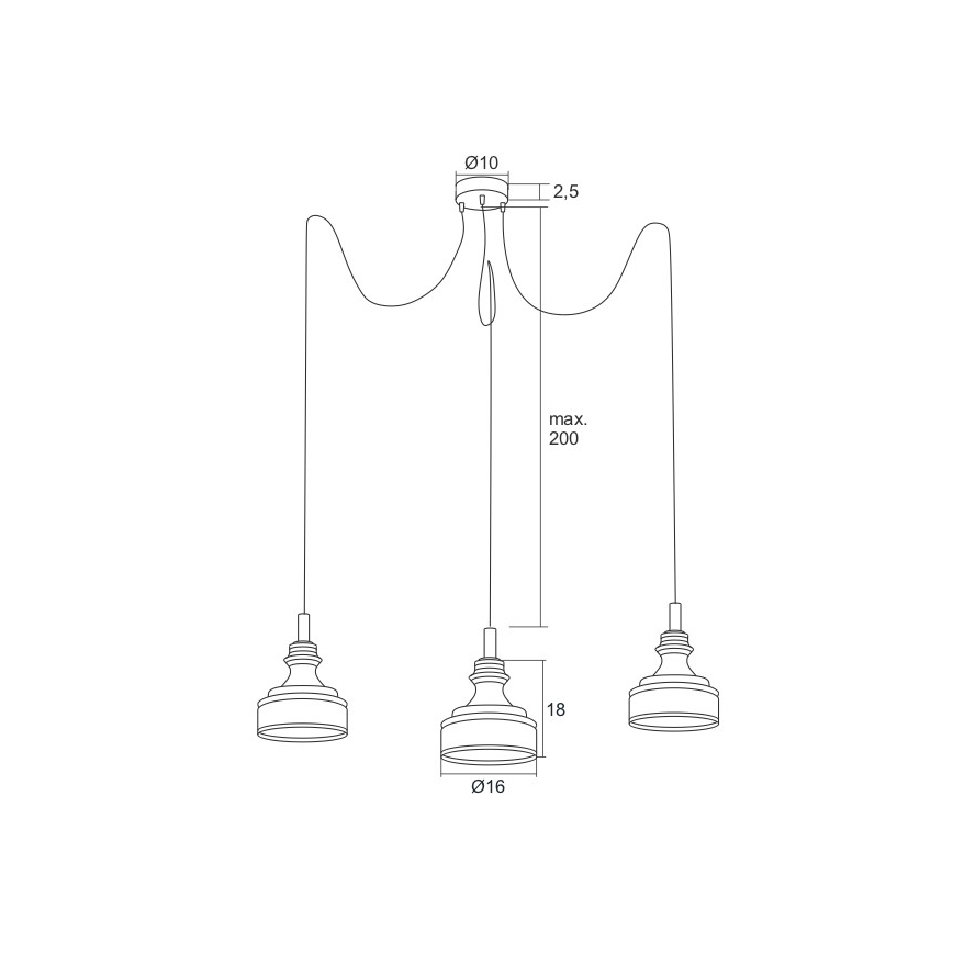 Argon 1354 - Lámpara LED colgante TULUZA 3xLED/5W/230V