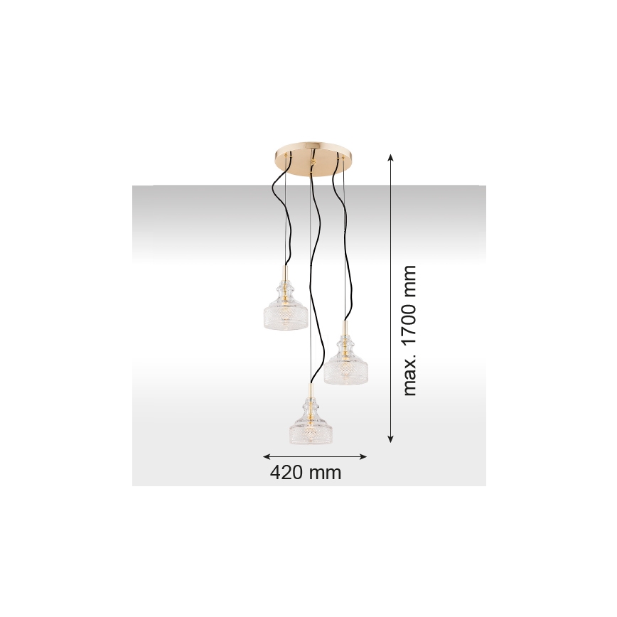 Argon 1462 - Lámpara colgante CRUZ 3xE14/7W/230V