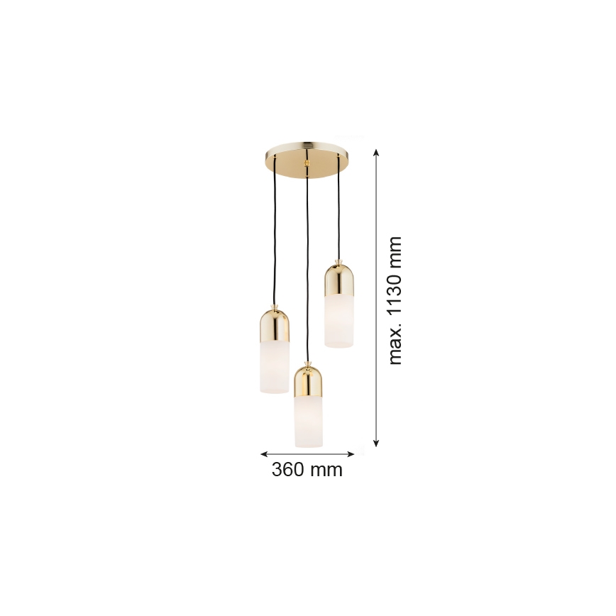 Argon 1466 - Lámpara colgante BURGOS 3xE27/15W/230V latón