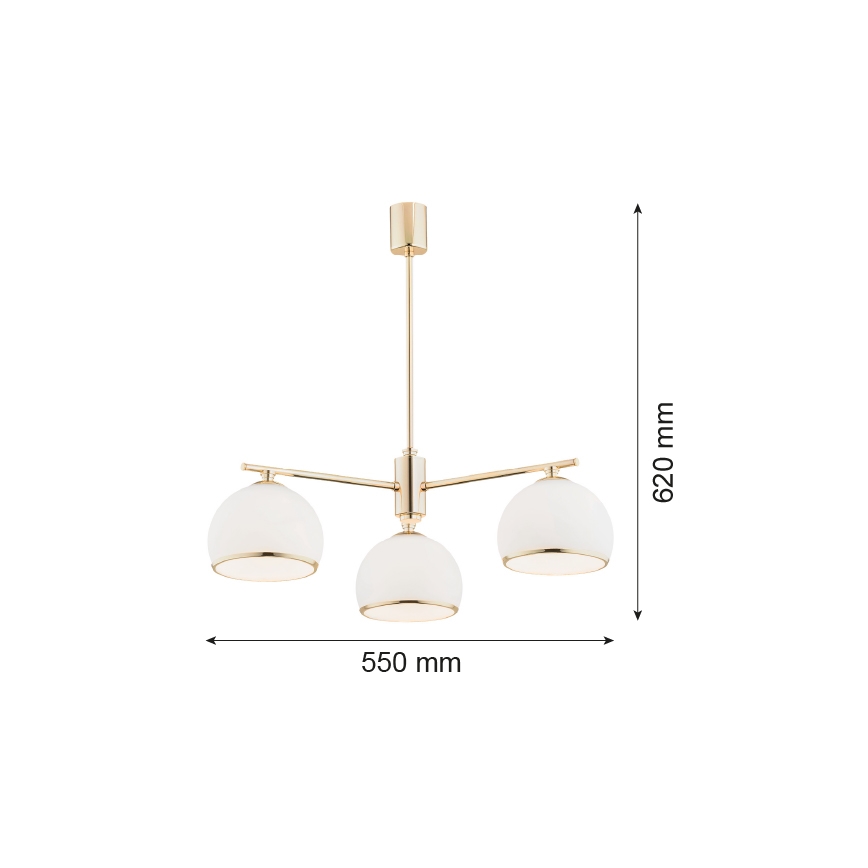 Argon 1488 - Lámpara colgante MARBELLA 3xE27/15W/230V latón