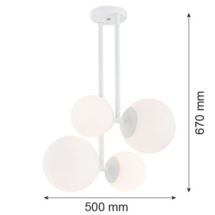 Argon 1644 - Lámpara colgante ASPEN 4xE27/15W/230V blanco
