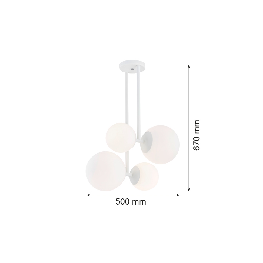 Argon 1644 - Lámpara colgante ASPEN 4xE27/15W/230V blanco