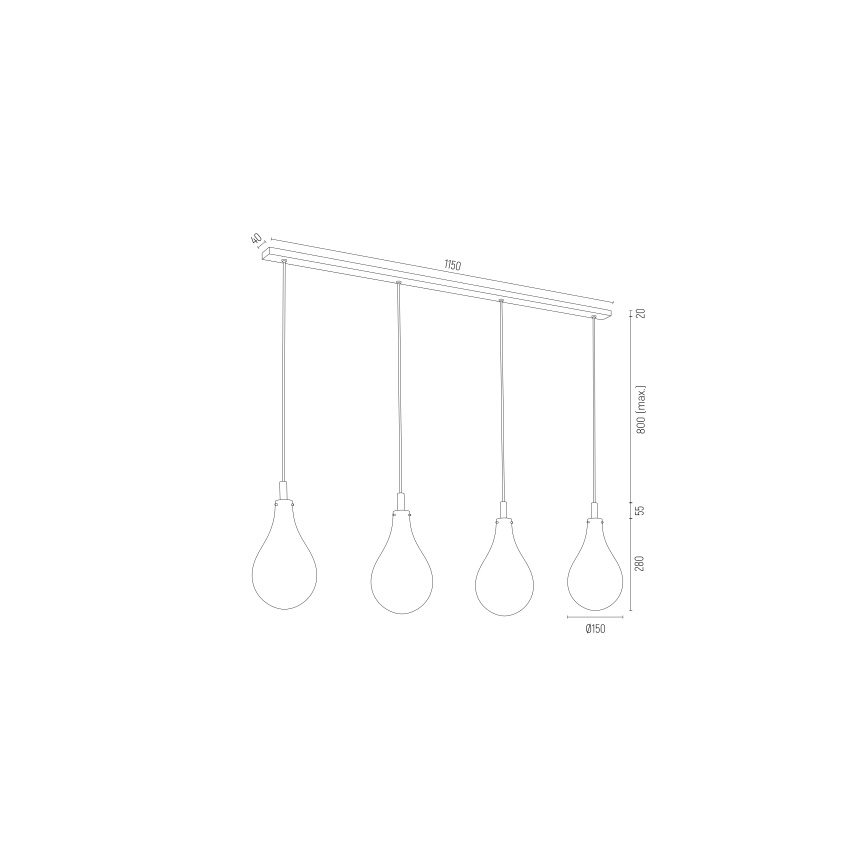 Argon 1740 - Lámpara colgante OAKLAND 4xG9/6W/230V