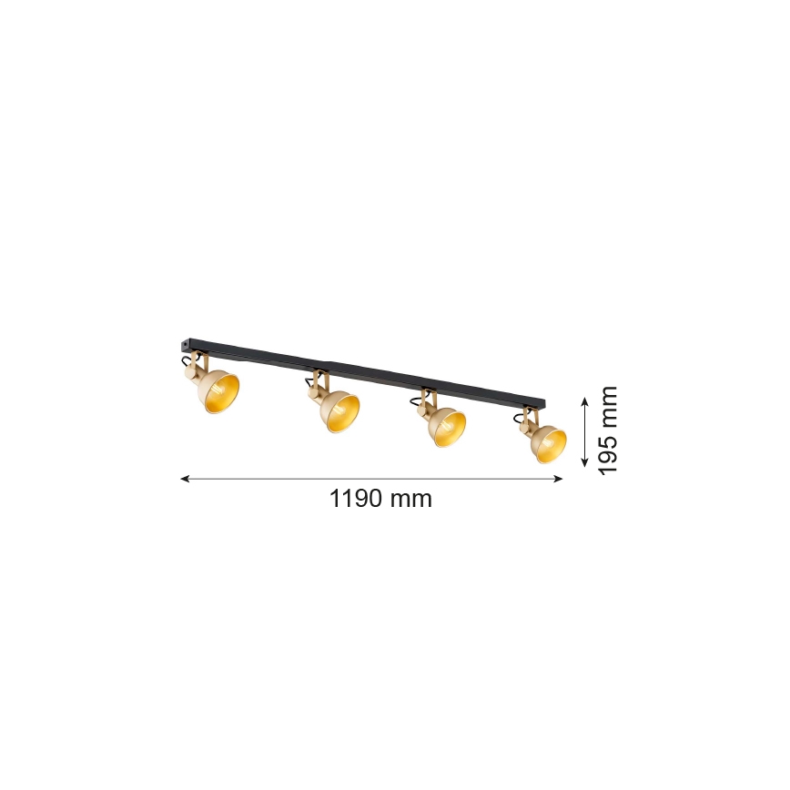Argon 1801 - Foco LENORA 4xE14/7W/230V dorado/negro