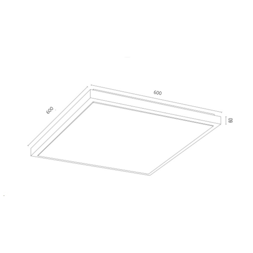 Argon 1826 - Plafón CARLSON 4xE27/15W/230V 60x60 cm negro