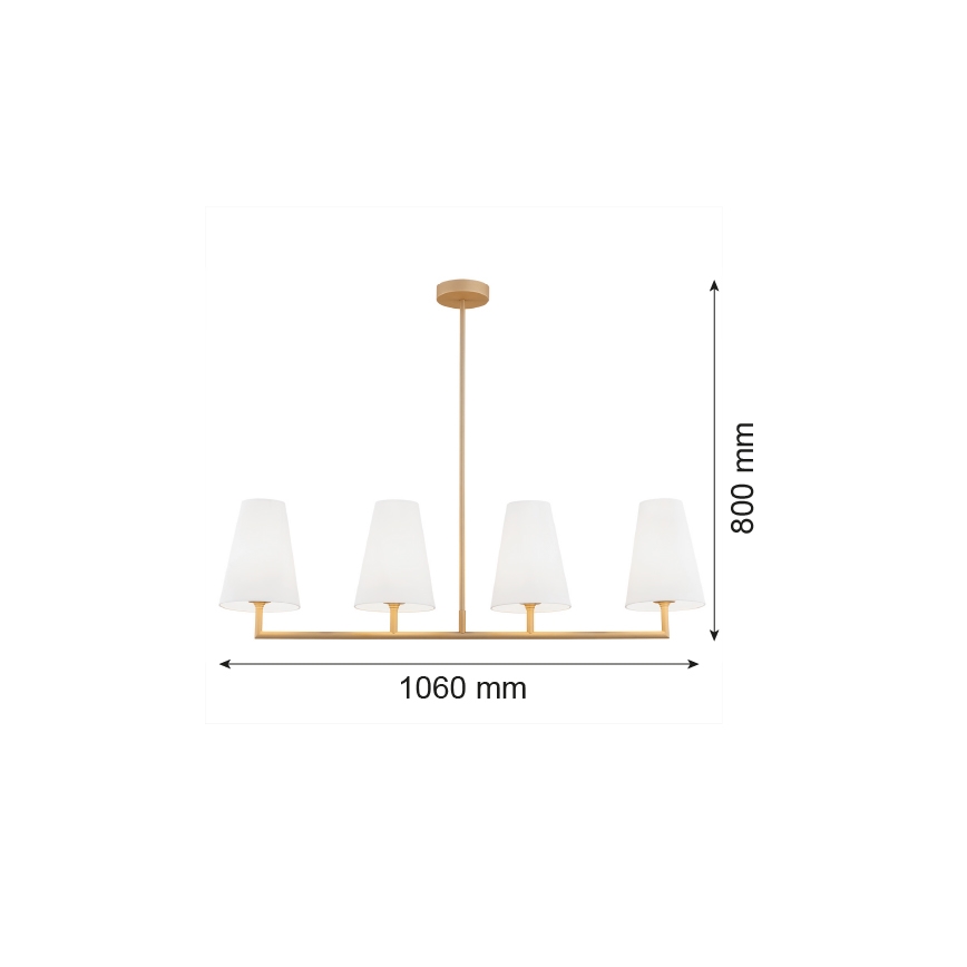 Argon 1828 - Lámpara colgante SAFIANO 4xE27/15W/230V dorado