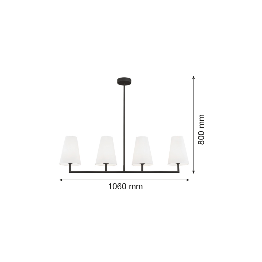 Argon 1831 - Lámpara colgante SAFIANO 4xE27/15W/230V negro