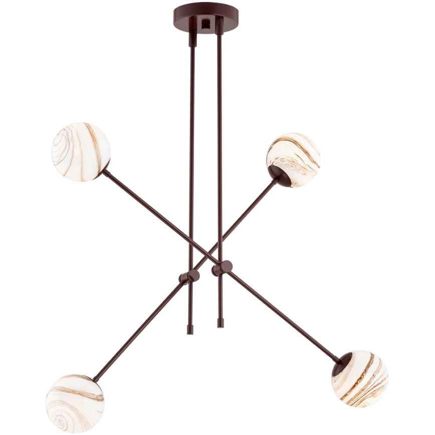 Argon 1842 - Lámpara colgante ABSOS 4xE14/7W/230V alabastro marrón