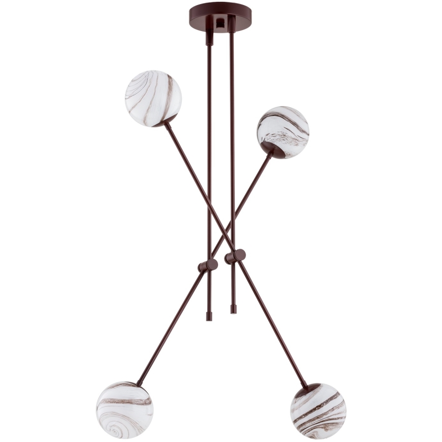 Argon 1842 - Lámpara colgante ABSOS 4xE14/7W/230V alabastro marrón
