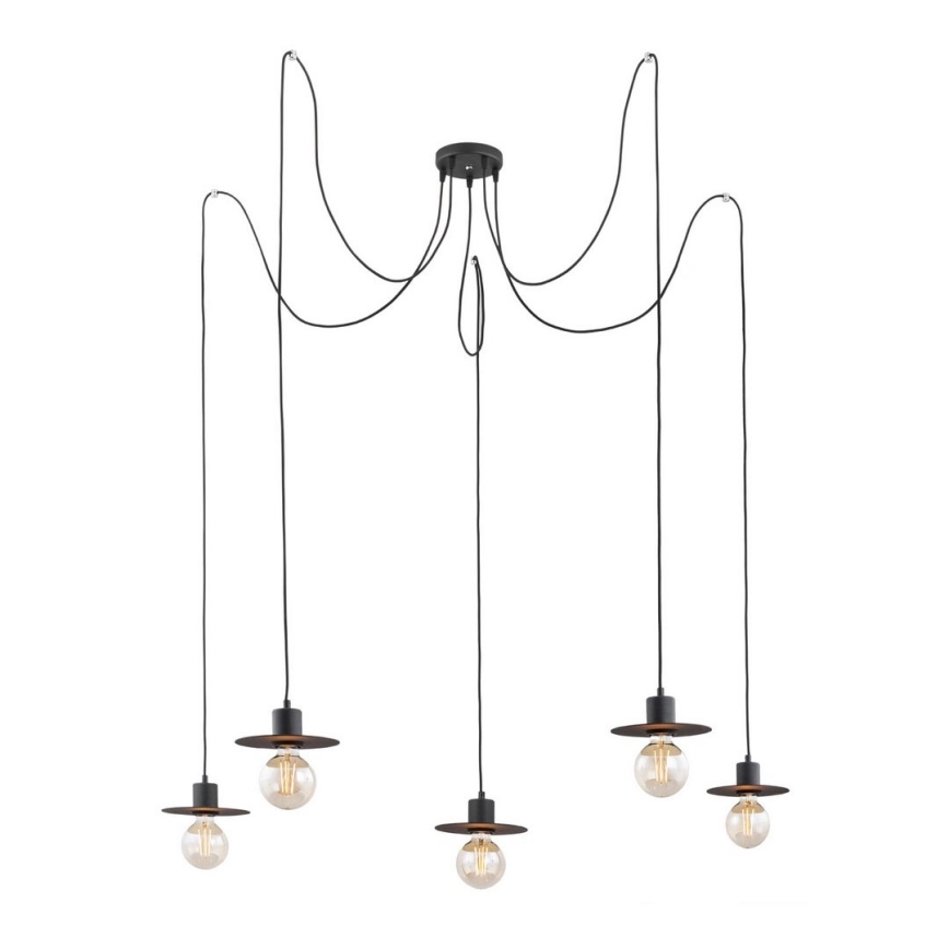Argon 2078 - Lámpara colgante CORSO 5xE27/15W/230V araña negro