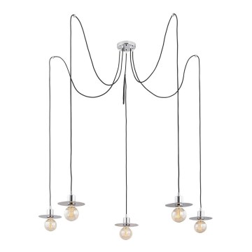 Argon 2079 - Lámpara colgante CORSO 5xE27/15W/230V araña cromo brillante