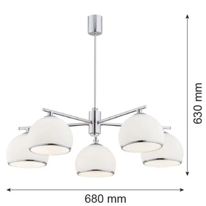Argon 2087 - Lámpara colgante MARBELLA 5xE27/15W/230V cromo brillante