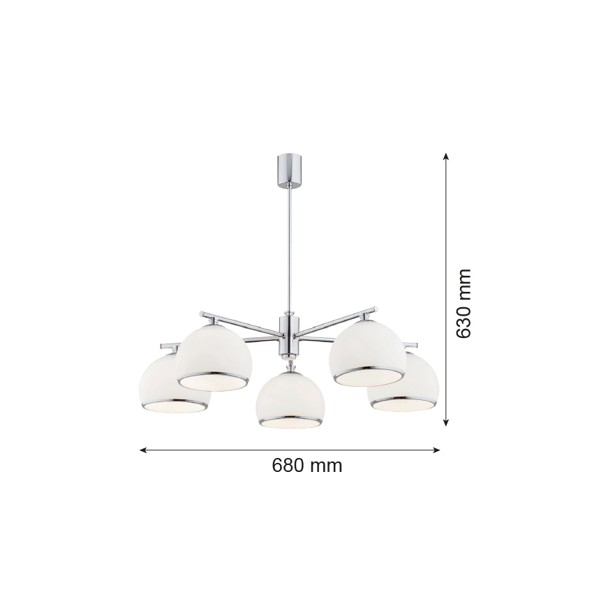 Argon 2087 - Lámpara colgante MARBELLA 5xE27/15W/230V cromo brillante