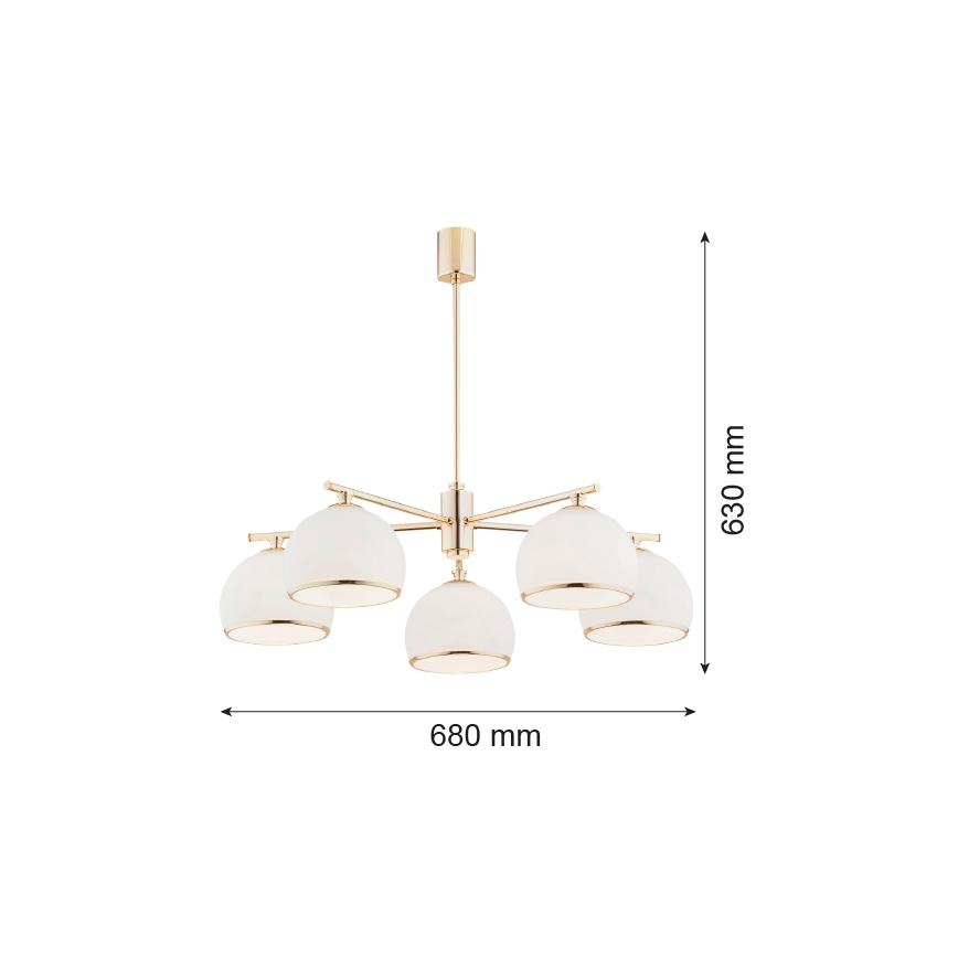 Argon 2088 - Plafón de techo MARBELLA 5xE27/15W/230V cobre