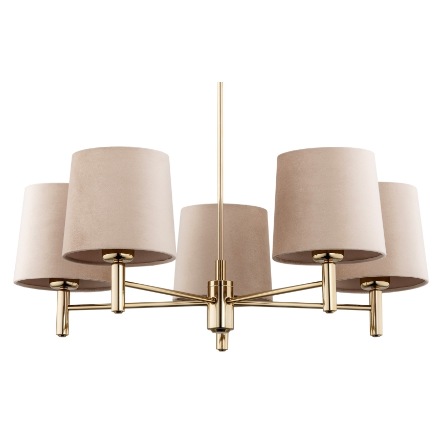 Argon 2105 - Lámpara de araña PONTE 5xE27/15W/230V bronce/beige