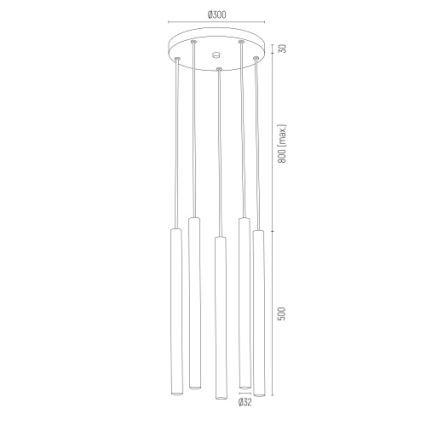 Argon 2109 - Lámpara LED colgante SICILIA 5xLED/4,5W/230V