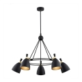 Argon 2118 - Lámpara colgante CHARLOTTE 5xE27/15W/230V negro/dorado