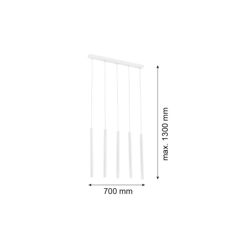 Argon 2136 - Lámpara colgante ETNA 5xG9/6W/230V blanco