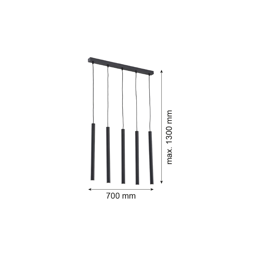 Argon 2137 - Lámpara colgante ETNA PLUS 5xG9/6W/230V negro