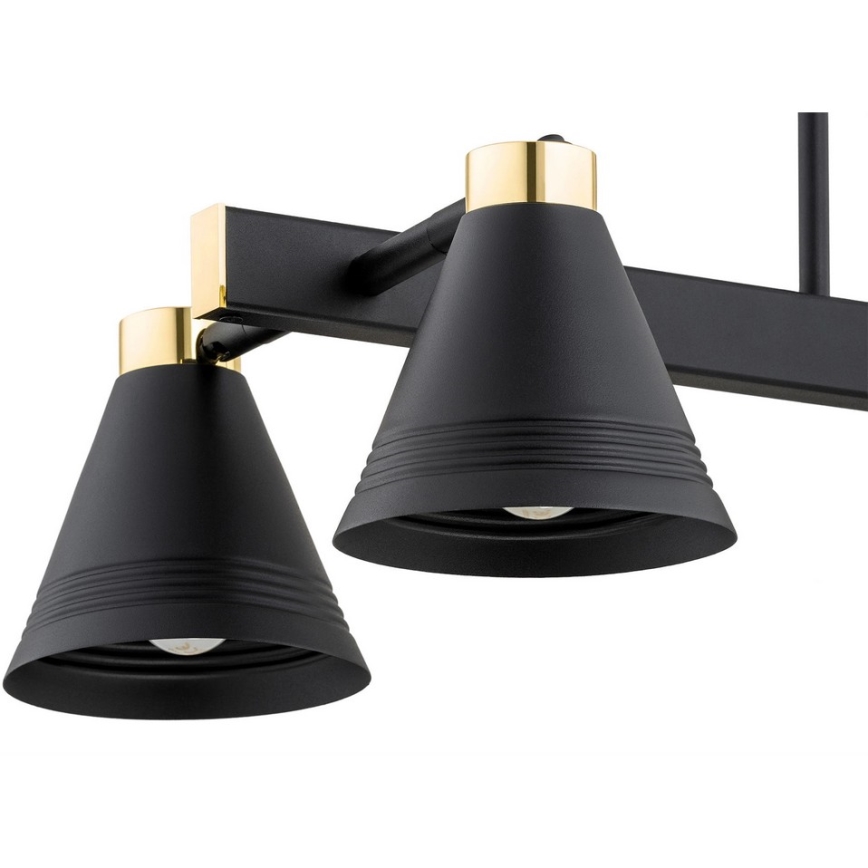Argon 2552 - Lámpara colgante AVALONE 6xE27/15W/230V negro/dorado