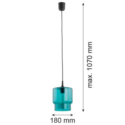 Argon 3271 - Lámpara colgante NEWA 1xE27/15W/230V turquesa