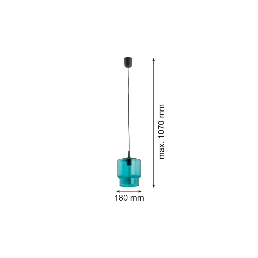 Argon 3271 - Lámpara colgante NEWA 1xE27/15W/230V turquesa