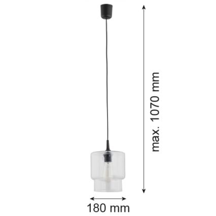Argon 3275 - Lámpara colgante NEWA 1xE27/15W/230V transparente