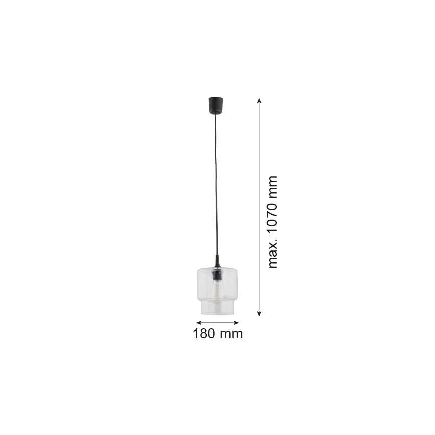 Argon 3275 - Lámpara colgante NEWA 1xE27/15W/230V transparente