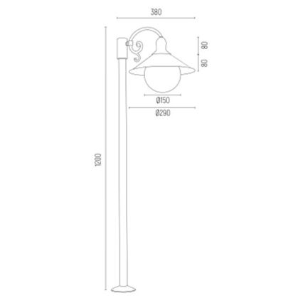 Argon 3284 - Lámpara exterior ERBA BIS 1xE27/15W/230V