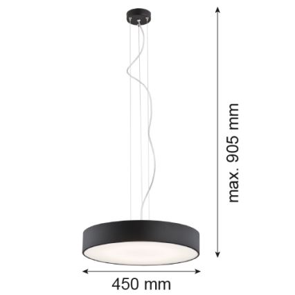 Argon 3350 - Lámpara DARLING 1xLED/35W/230V d. 40 cm negro