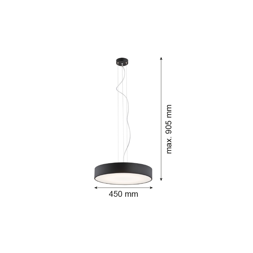 Argon 3350 - Lámpara DARLING 1xLED/35W/230V d. 40 cm negro