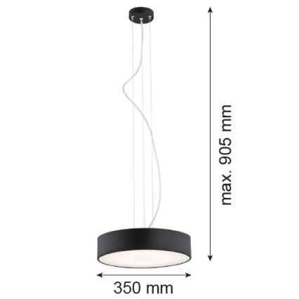 Argon 3350 - Lámpara de araña DARLING 1xLED/30W/230V d. 40 cm negro