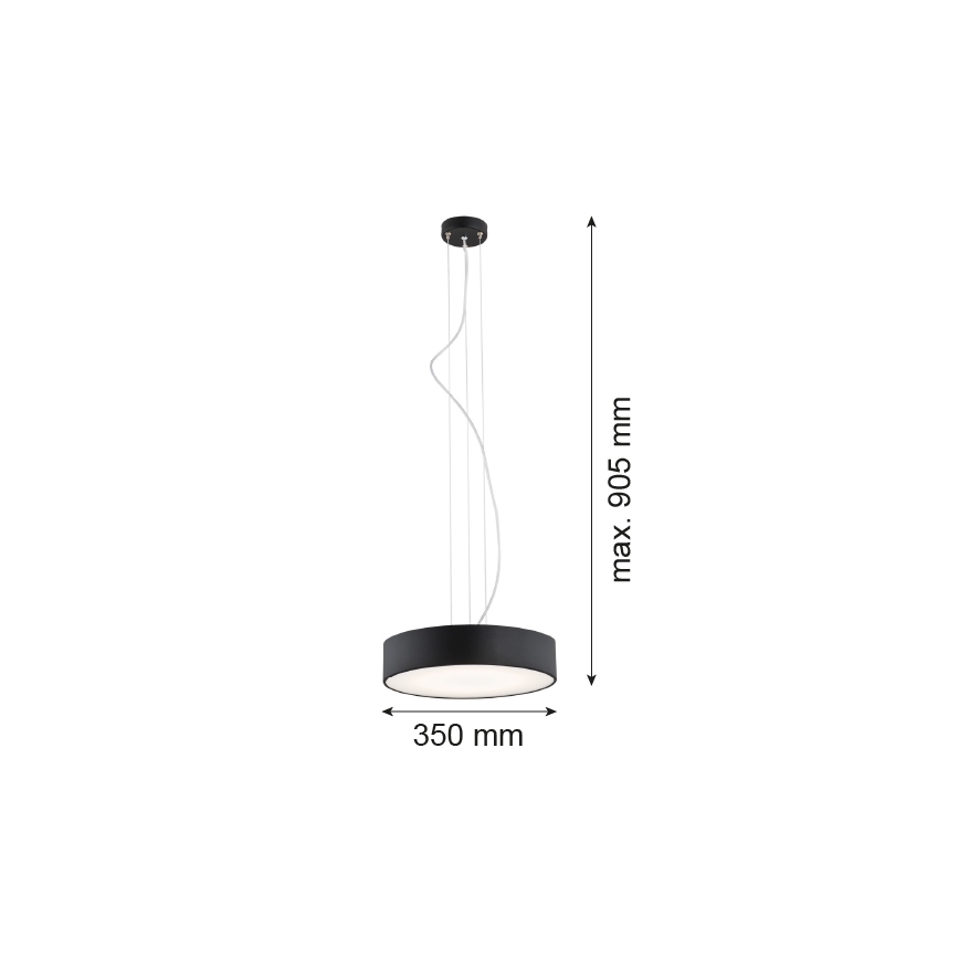 Argon 3350 - Lámpara de araña DARLING 1xLED/30W/230V d. 40 cm negro