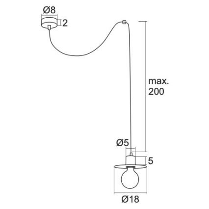 Argon 3835 - Lámpara colgante CORSO 1xE27/15W/230V negro