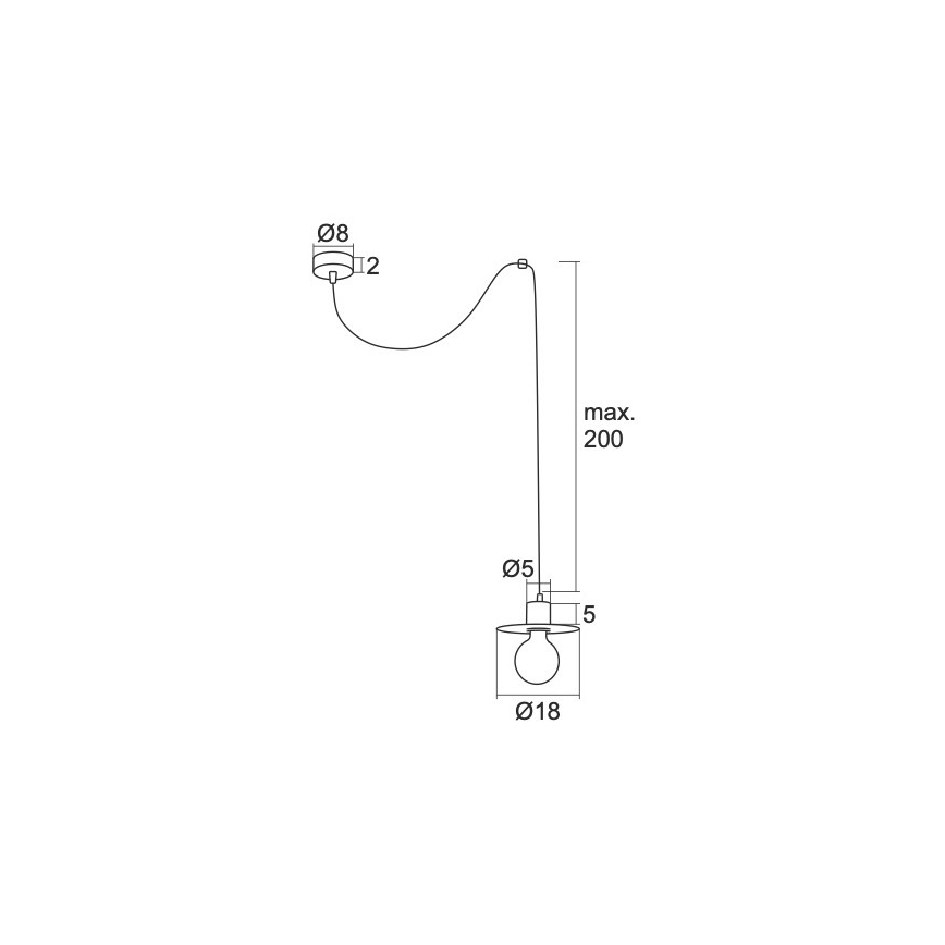 Argon 3835 - Lámpara colgante CORSO 1xE27/15W/230V negro