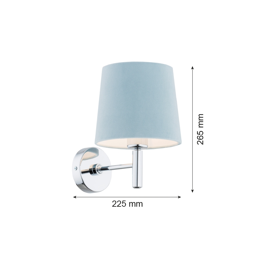 Argon 3910 - Aplique BOLZANO 1xE27/15W/230V azul/cromo brillante