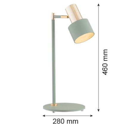 Argon 4276 - Lámpara de mesa DORIA 1xE27/15W/230V verde/cobre