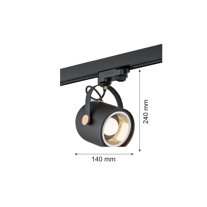 Argon 4311 - Foco para riel NET 1xE27/15W/230V negro