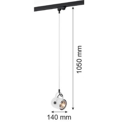 Argon 4312 - Lámpara colgante para sistema de riel NET 1xE27/15W/230V blanco
