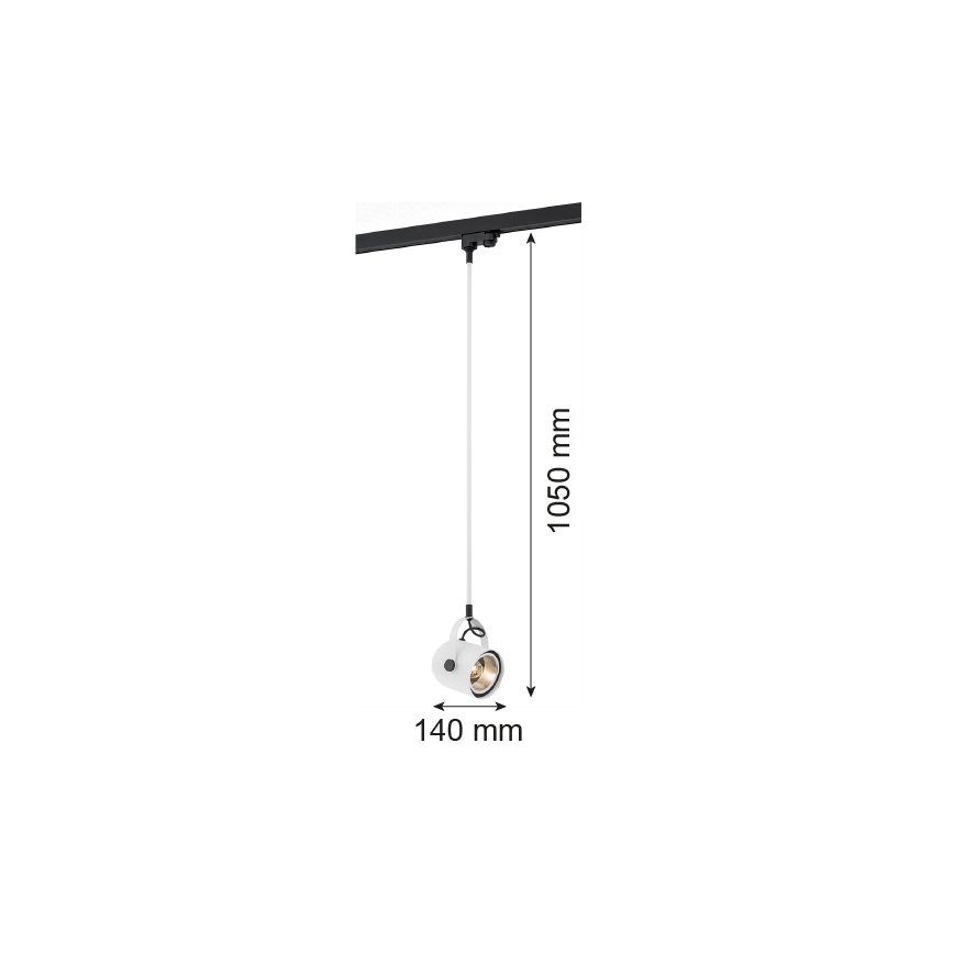 Argon 4312 - Lámpara colgante para sistema de riel NET 1xE27/15W/230V blanco