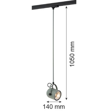 Argon 4313 - Lámpara colgante para sistema de riel NET 1xE27/15W/230V verde