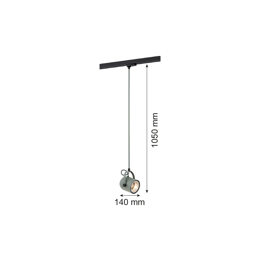 Argon 4313 - Lámpara colgante para sistema de riel NET 1xE27/15W/230V verde