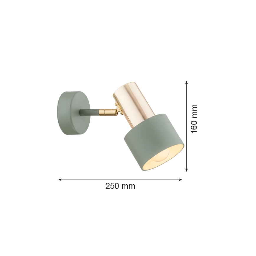 Argon 4315 - Foco de techo DORIA 1xE27/15W/230V verde/cobre