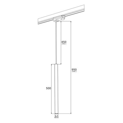 Argon 4319 - Lámpara colgante LED con cable para sistema de riel ELBRUS LED/4,5W/230V cobre