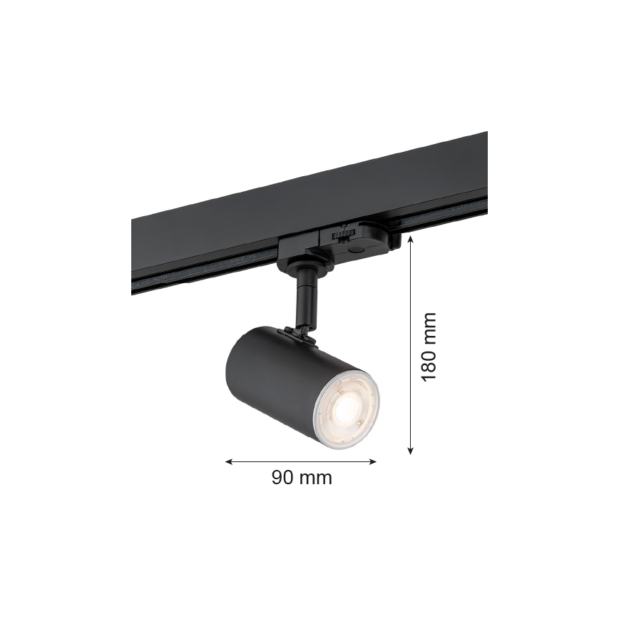 Argon 4329 - Foco para sistema de riel HORTA 1xGU10/5W/230V negro