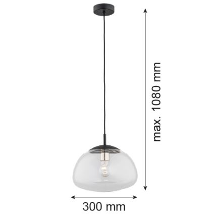 Argon 4332 - Lámpara colgante de cable TRINI 1xE27/15W/230V diámetro 30 cm negro
