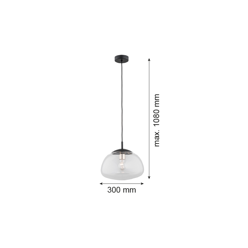 Argon 4332 - Lámpara colgante de cable TRINI 1xE27/15W/230V diámetro 30 cm negro