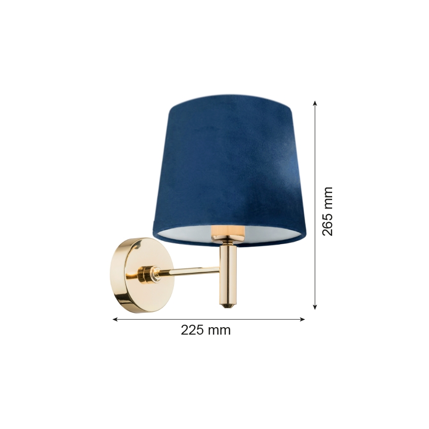 Argon 4348 - Aplique PONTE 1xE27/15W/230V azul/latón